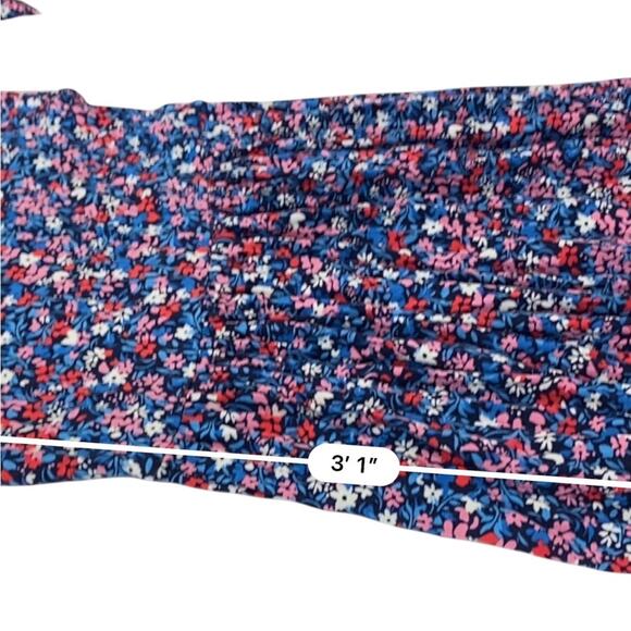 Draper James Ditsy Floral Kitty Ruffled Long Shift Dress Pink Blue Size Small - Picture 11 of 14